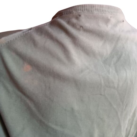 Vintage Women's Large Cardigan Sweater 1960's Avocado Green Distressed Shabby - Picture 5 of 7